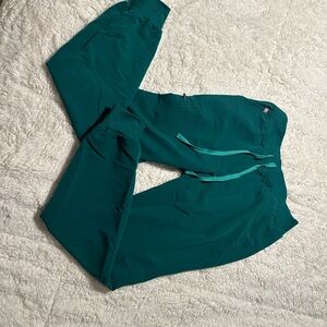 Figs Zamora TALL High Waisted Hunter Green Technical Collection joggers